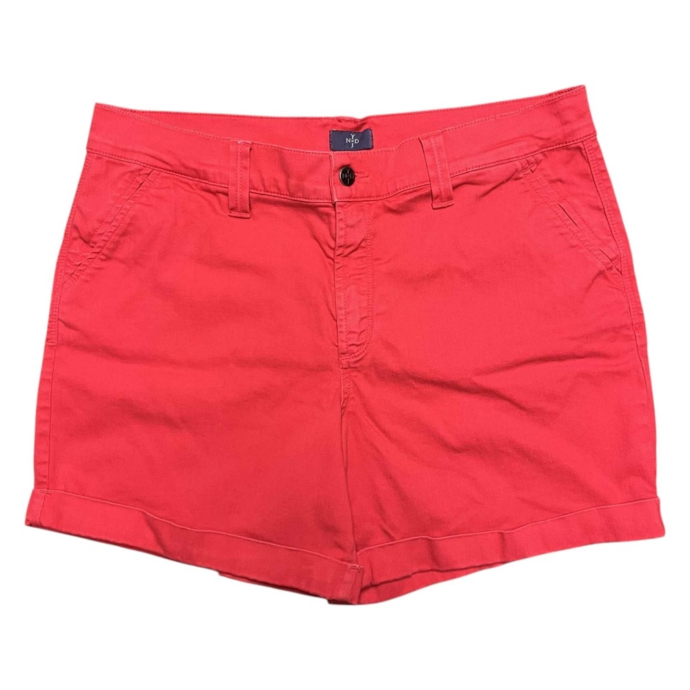 NYDJ Shorts Womens Size 14 Red Lift Tuck Summer Comfy Casual